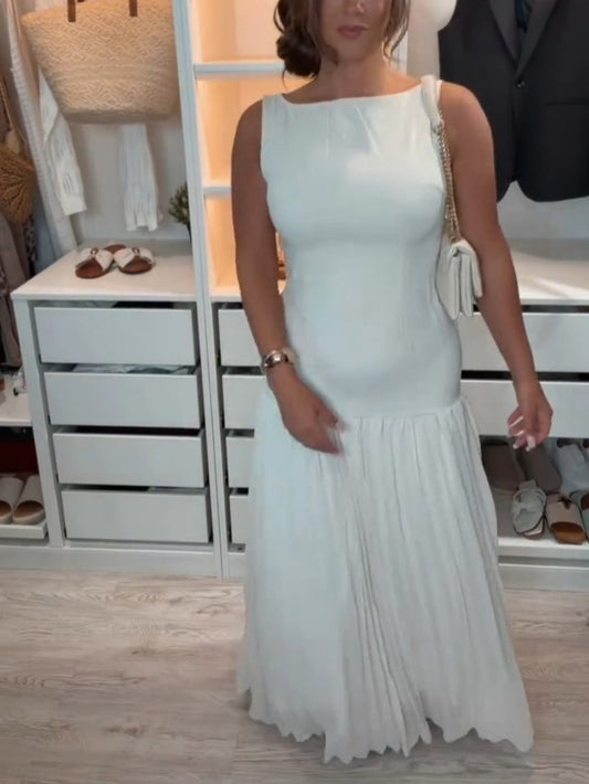 Exquisite Boat Neckline Maxi Dress