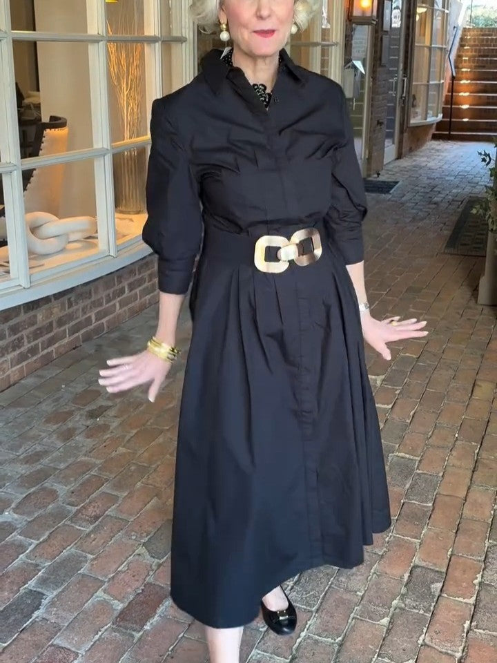 Poplin 3/4 Sleeve Dress