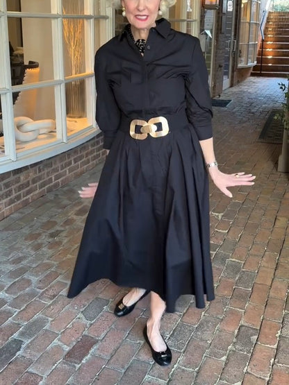 Poplin 3/4 Sleeve Dress