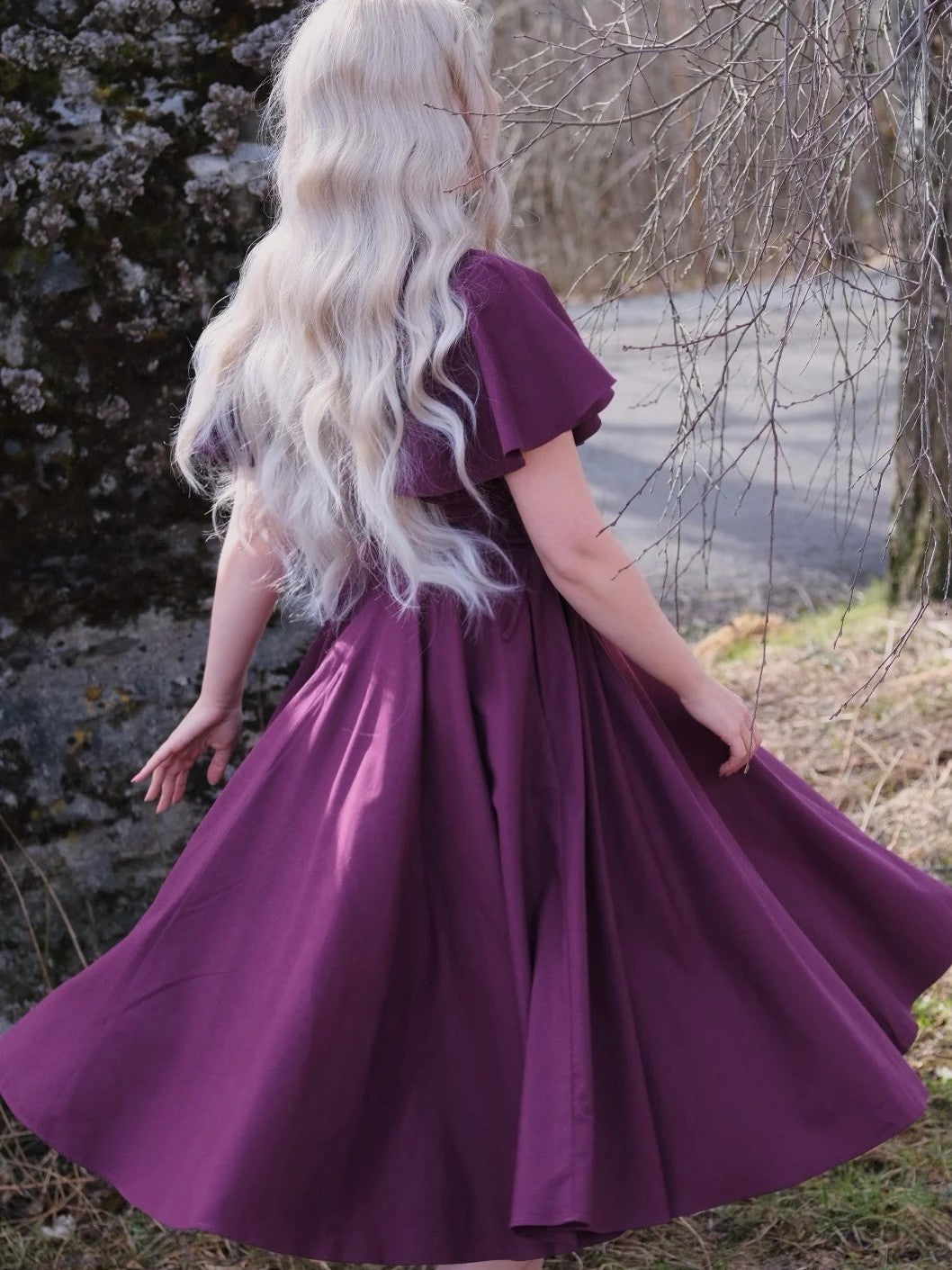 Ivy Midi Dress - Wine