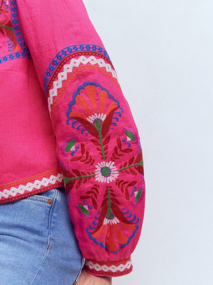 Embroidered Linen Jacket