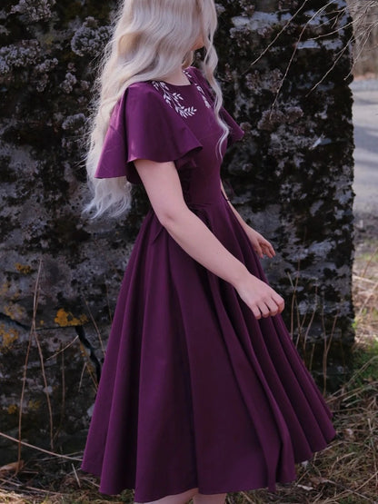 Ivy Midi Dress - Wine