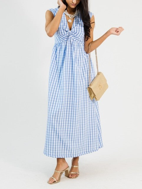 Gingham Twist Maxi Dress