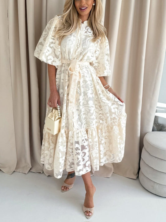 Sukienka elegancka maxi , beige