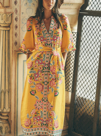Octavia Linen Blend Dress