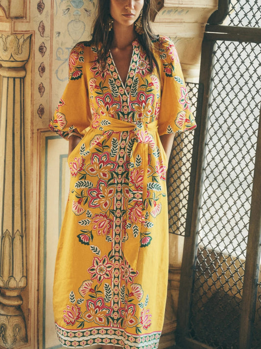 Octavia Linen Blend Dress