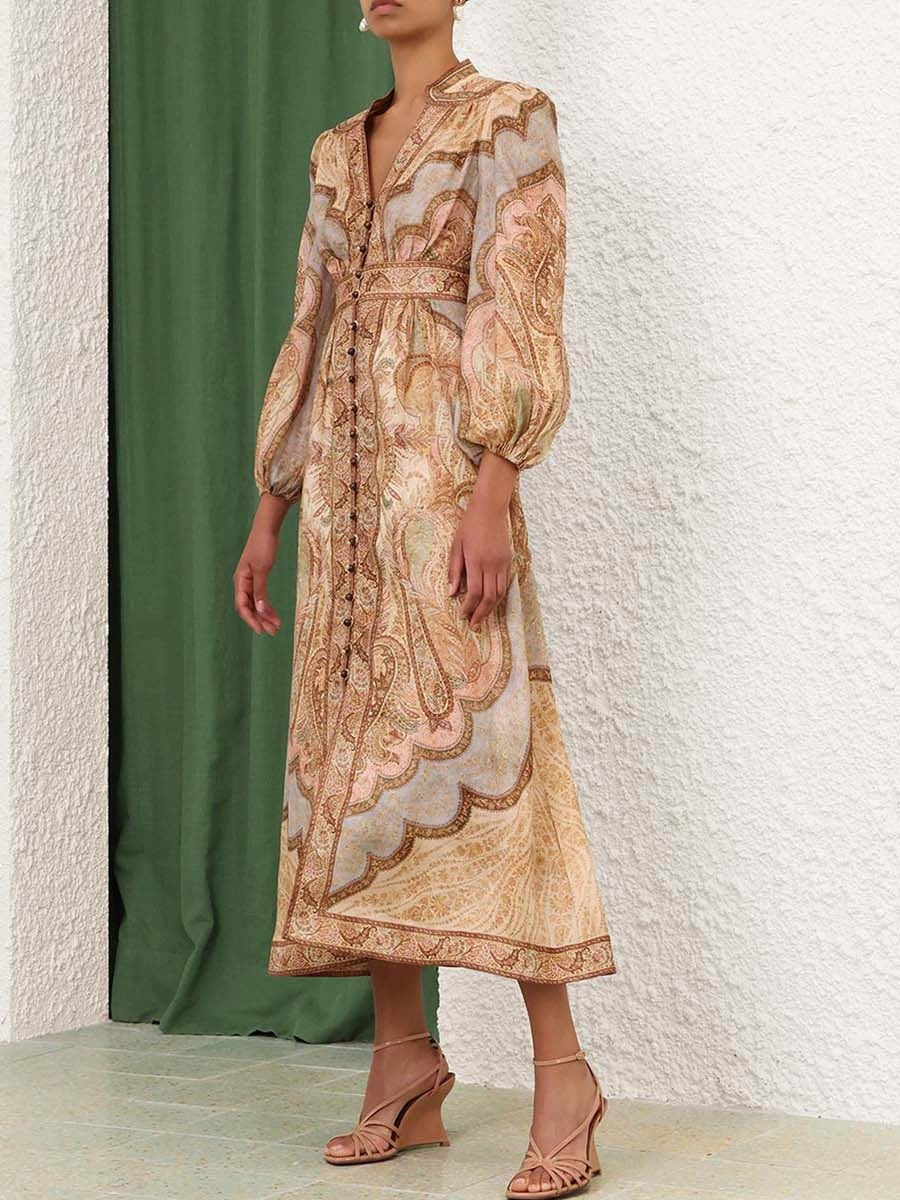Wanderlust Plunge Midi Dress