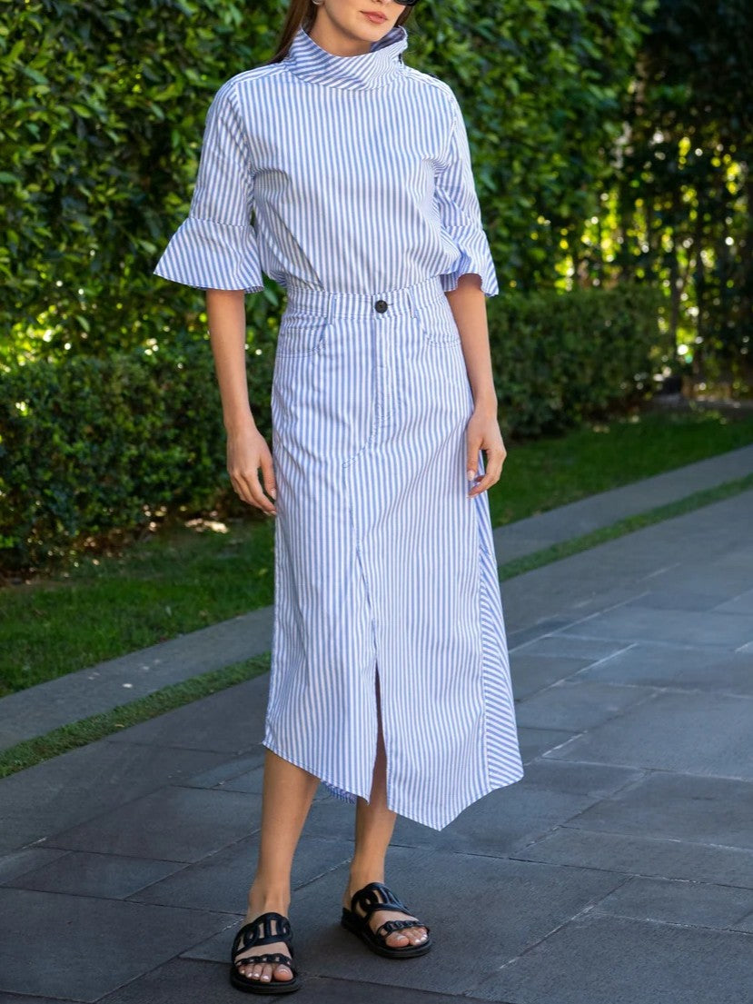 Kya Striped Button Two-Piece Set