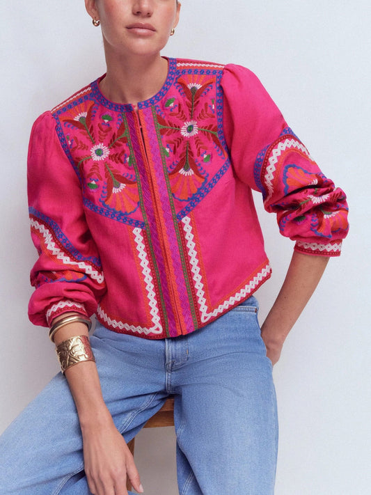 Embroidered Linen Jacket