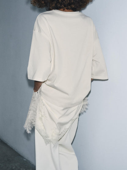 COMBINATION LACE T-SHIRT