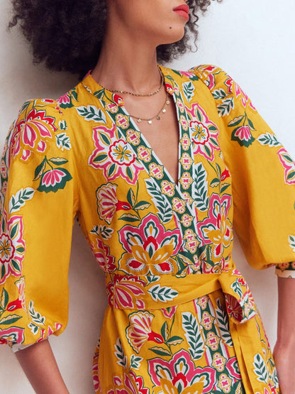 Octavia Linen Blend Dress