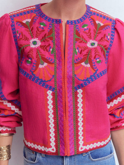 Embroidered Linen Jacket