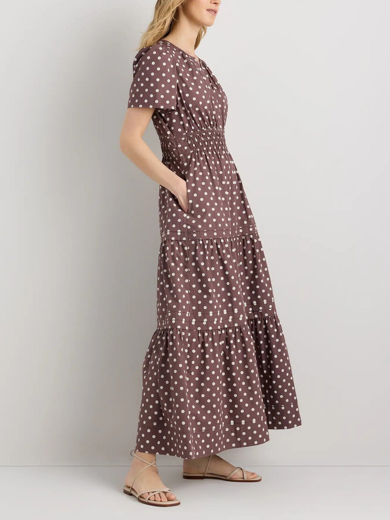 100% Organic Cotton Poplin Tiered Maxi Dress