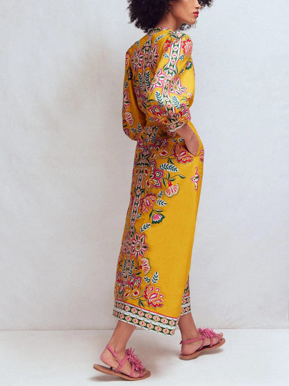 Octavia Linen Blend Dress