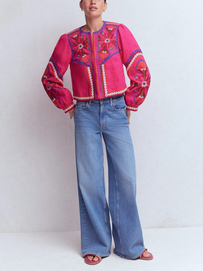 Embroidered Linen Jacket