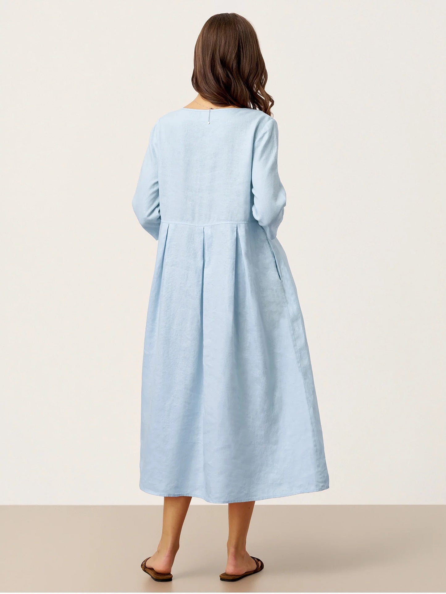 Crescent Neck Midi Dress