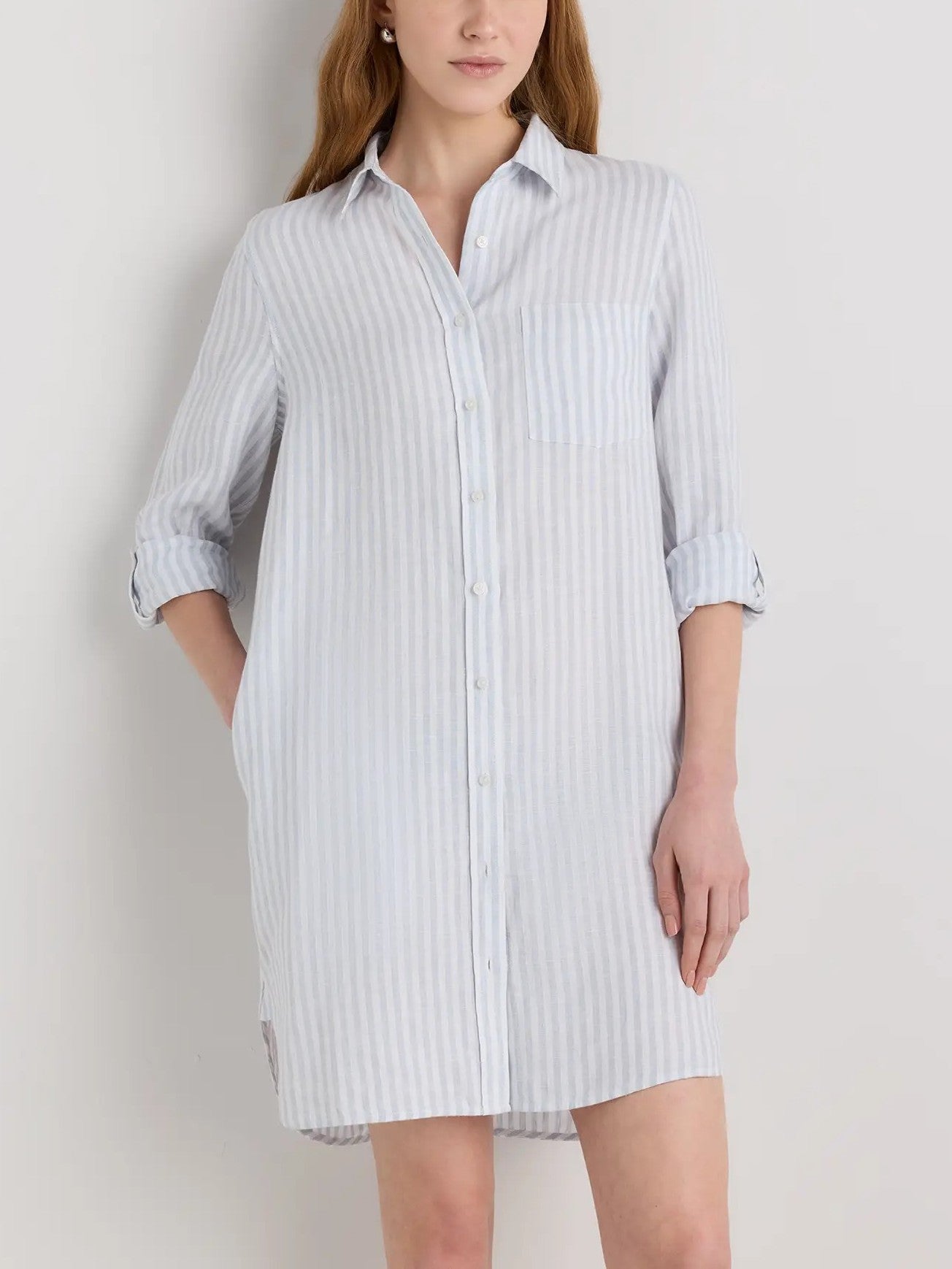 100% European Linen Shirt Dress