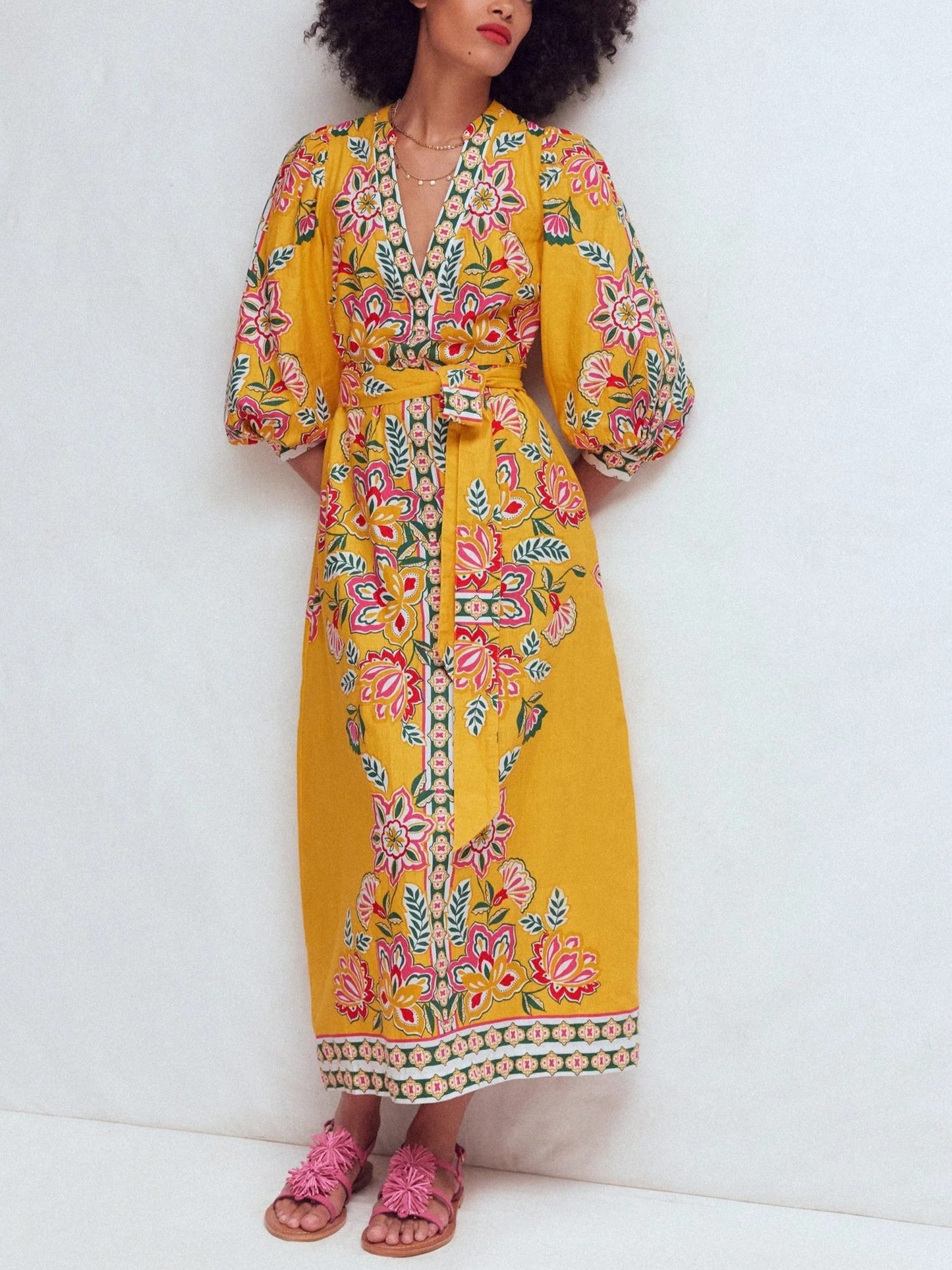 Octavia Linen Blend Dress