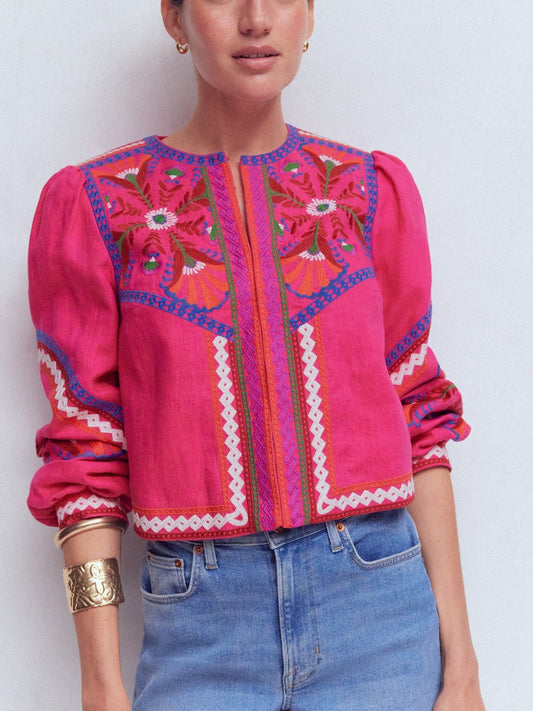 Embroidered Linen Jacket