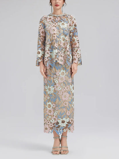 Custom Guipure Lace Floral two-piece dress