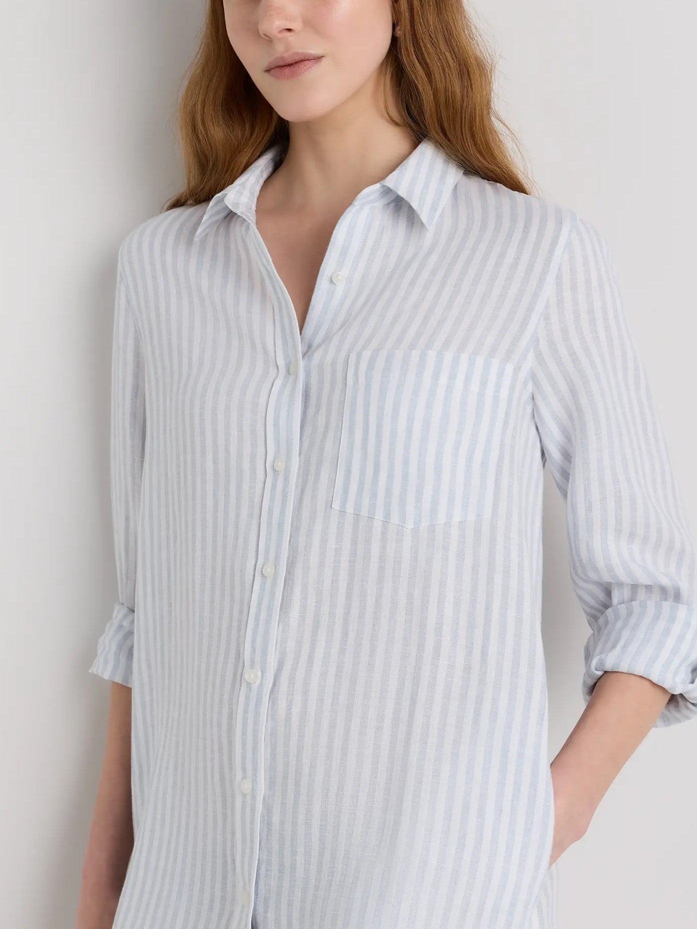 100% European Linen Shirt Dress