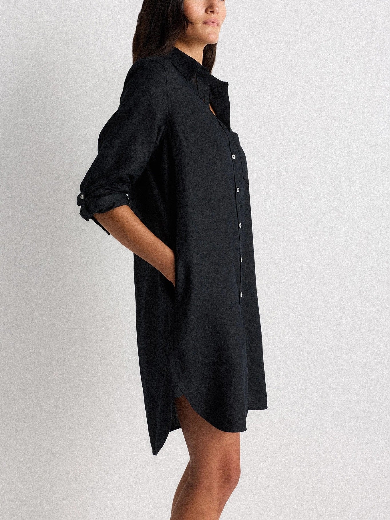 100% European Linen Shirt Dress