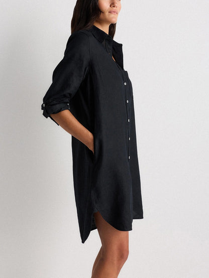 100% European Linen Shirt Dress