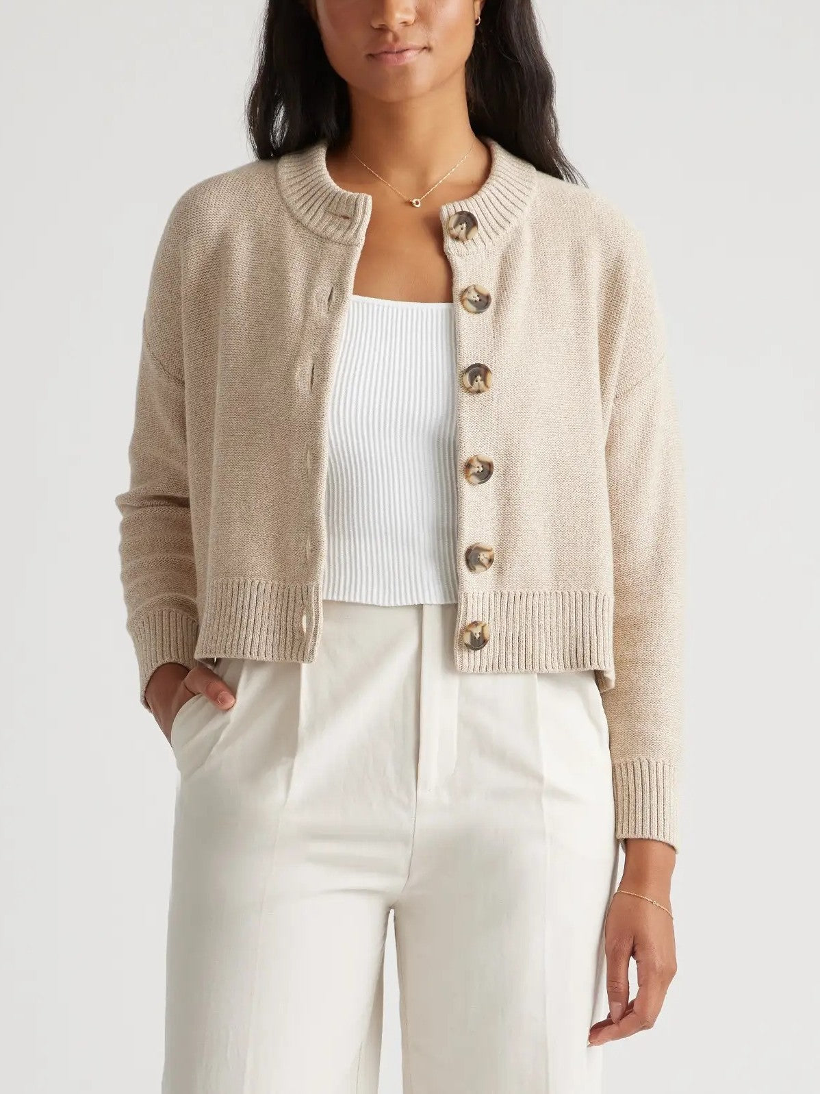 100% Organic Cotton Cropped Cardigan