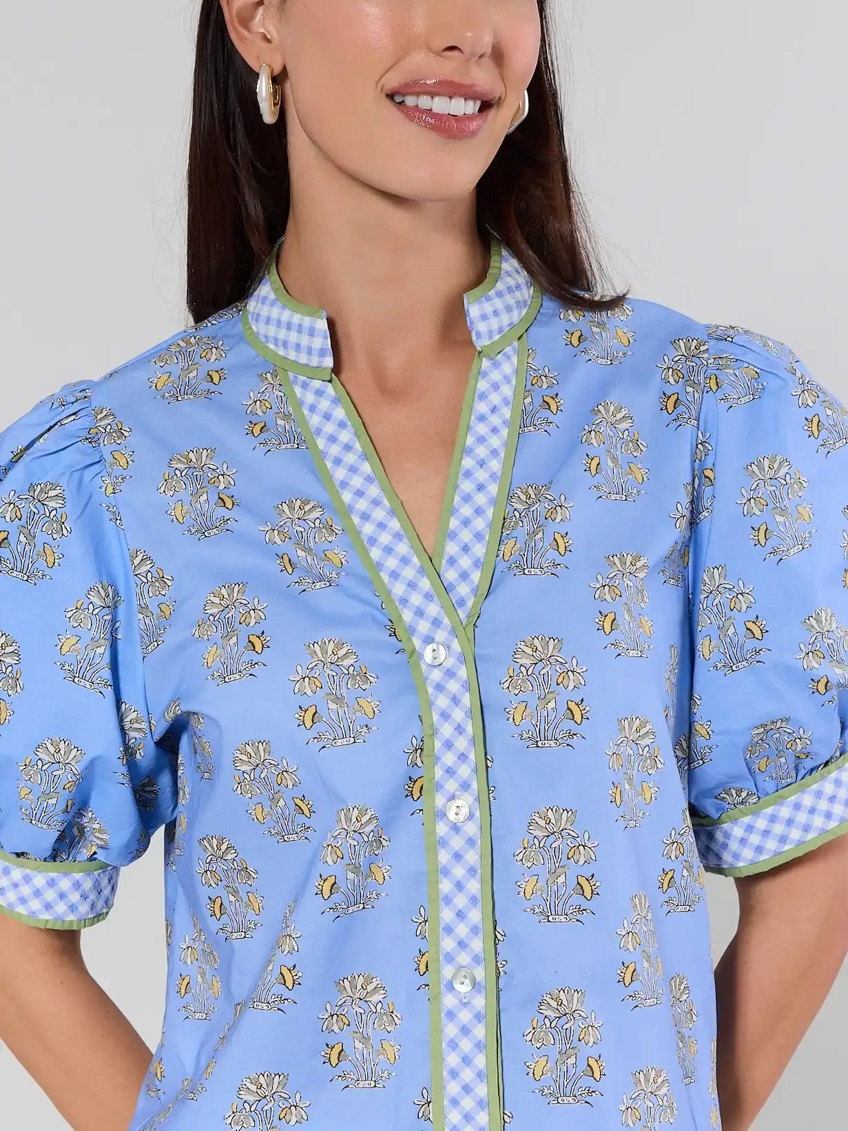 Printed Puff Sleeve Top