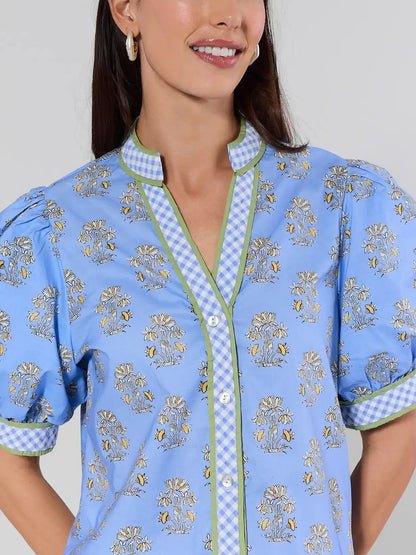 Printed Puff Sleeve Top
