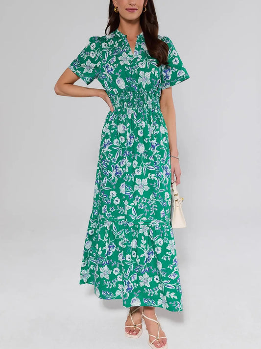 Isabella Green Floral Maxi Dress