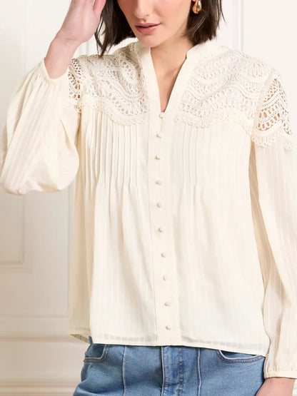 Gallery Lena Lace Detail Blouse