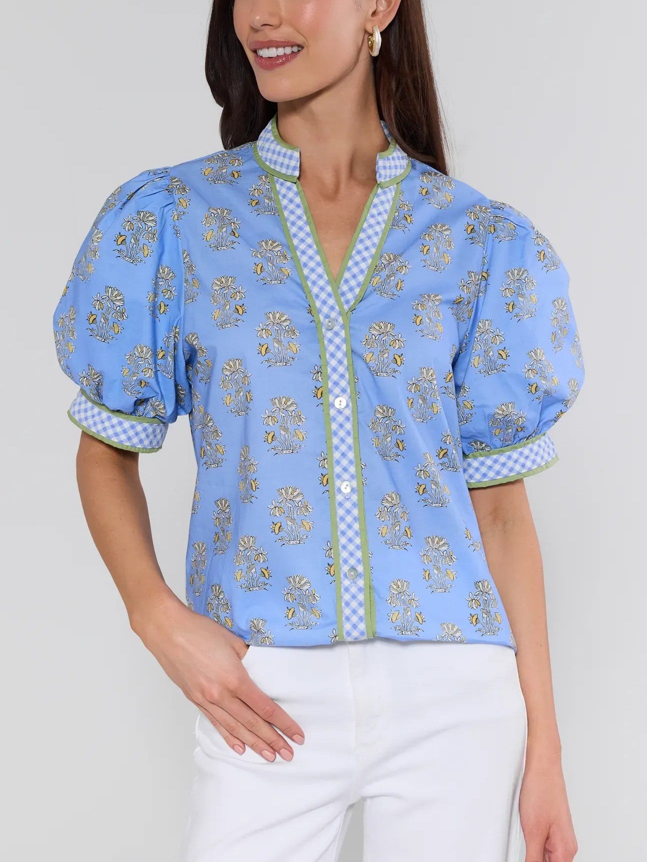 Printed Puff Sleeve Top