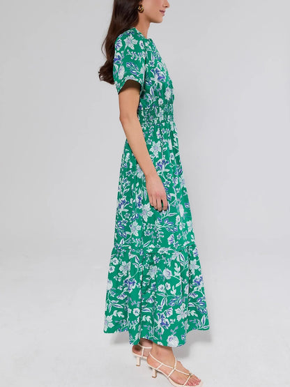 Isabella Green Floral Maxi Dress