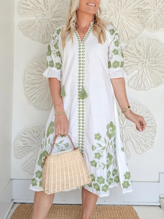 The Rosie Green Embroidered Midi