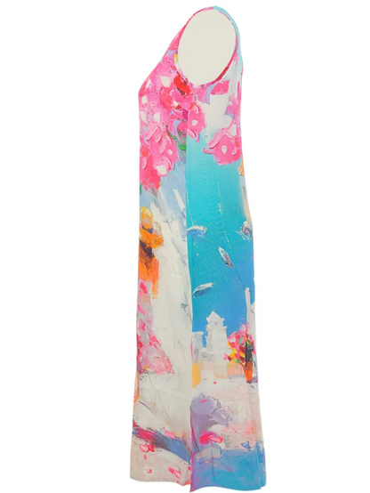 Summer in Santorini Sleeveless Dress