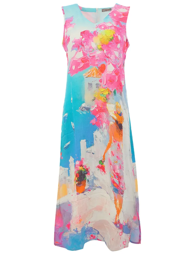 Summer in Santorini Sleeveless Dress