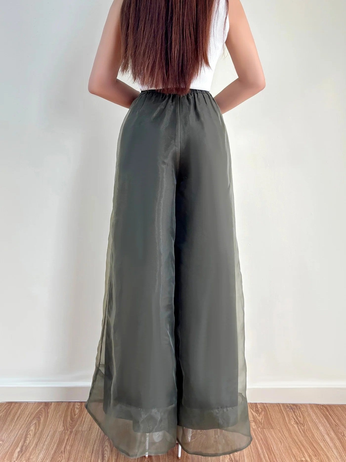 Isaiah Tulle Cropped Wide Leg Pants