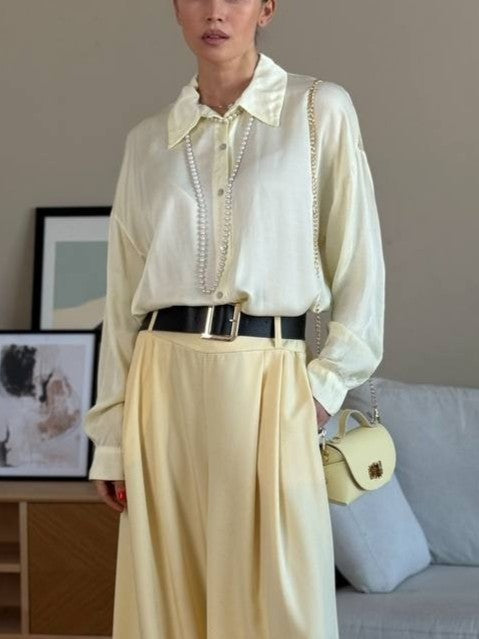 Lace Back Satin Blouse