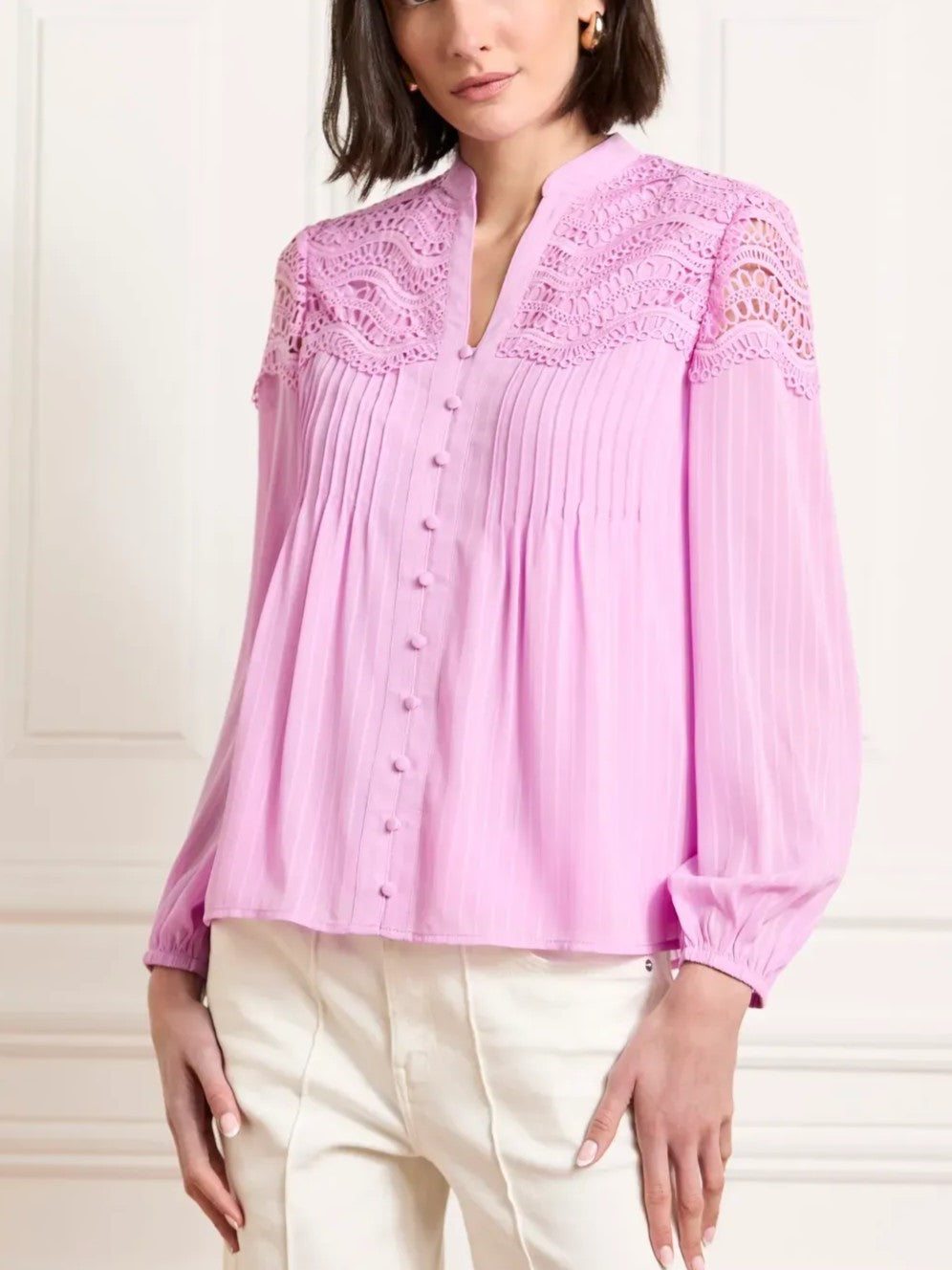 Gallery Lena Lace Detail Blouse