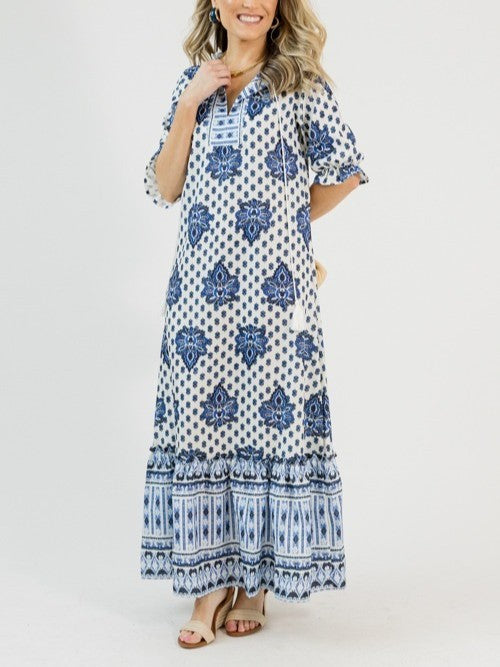 Printed Tassel Maxi Dress