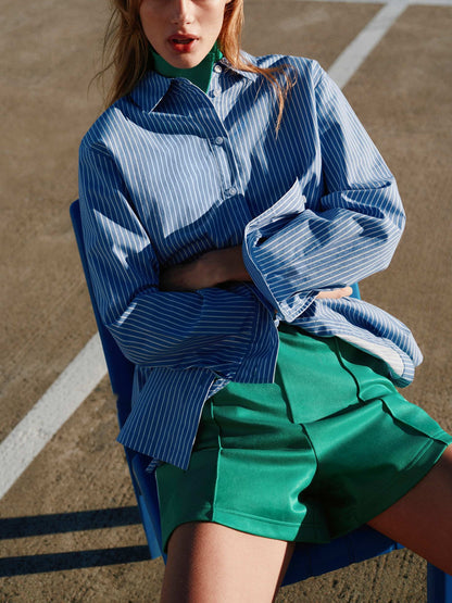 Striped Drawstring Shirt