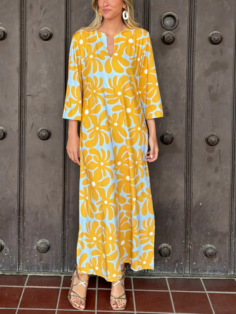 Alameda Yellow Floral Maxi Dress