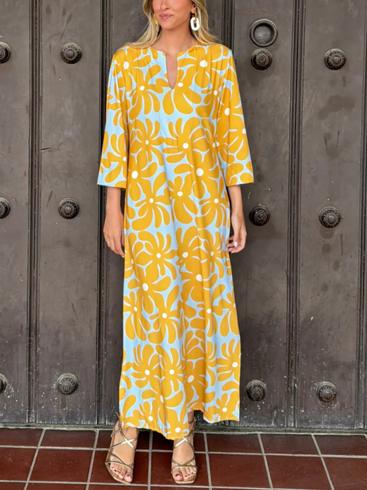 Alameda Yellow Floral Maxi Dress