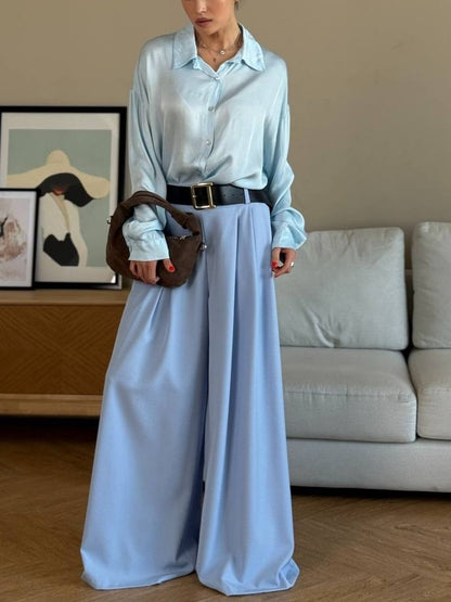 Lace Back Satin Blouse