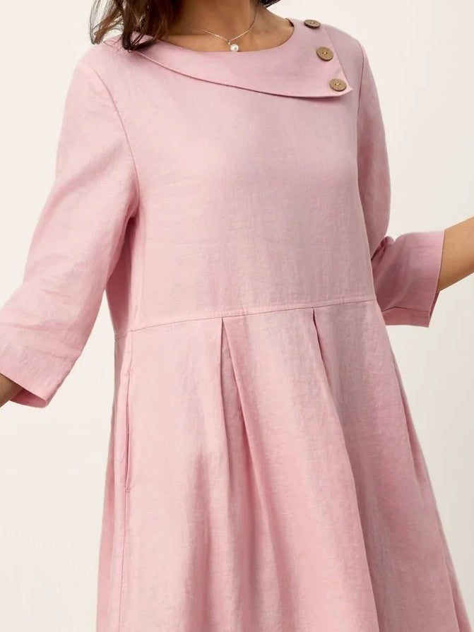 Crescent Neck Midi Dress