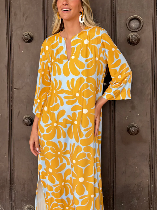 Alameda Yellow Floral Maxi Dress