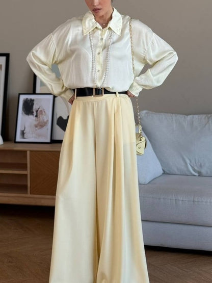 Lace Back Satin Blouse