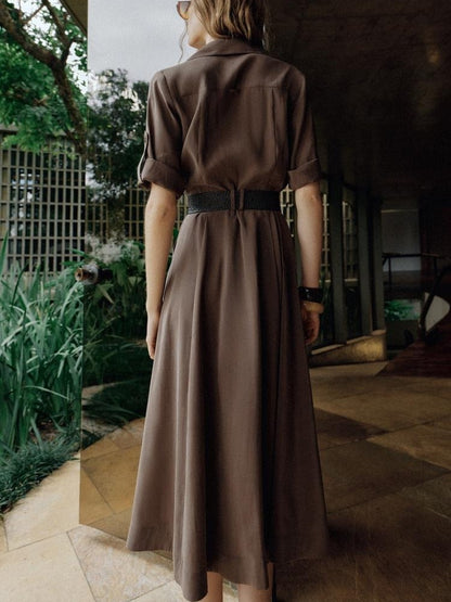 FLOWING SHIRT DRESS WITH BELT