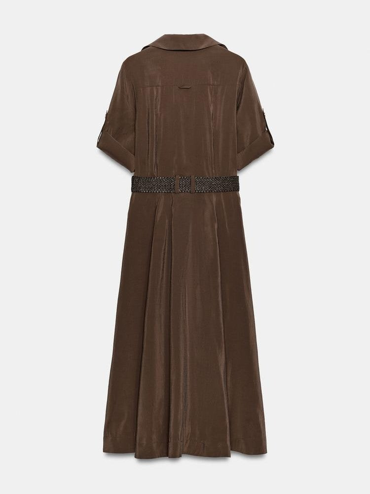 FLOWING SHIRT DRESS WITH BELT